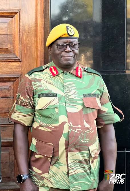 **Major General Fidelis Mhonda poses for a photograph after being promoted from Brigadier General during an investiture ceremony held at Defence House in Harare on Tuesday.**